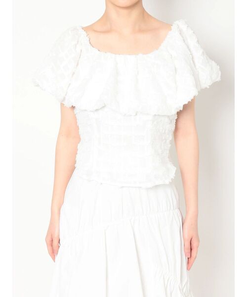 dazzlin（ダズリン）の「シアージャカードオフショルブラウス（シャツ/ブラウス・レディース・オフホワイト/ベージュ/ブルー・FREE）」の19枚目の写真