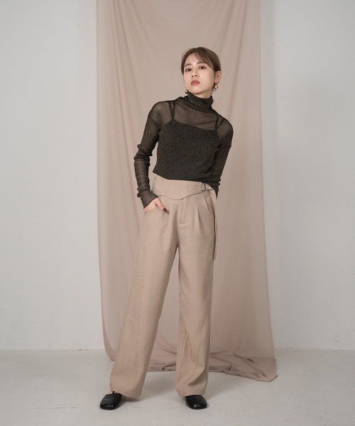 Amiur(エミレ)の「nuance belt straight pants(その他パンツ・レディース・ベージュ/クリーム/オレンジ系・S/M)」の12枚目の写真