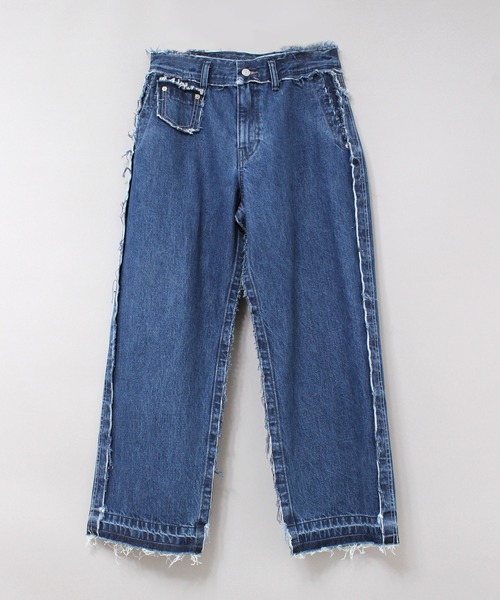 RNA（アールエヌエー）の「R4098 カット＆パッチルーズパンツ（デニム