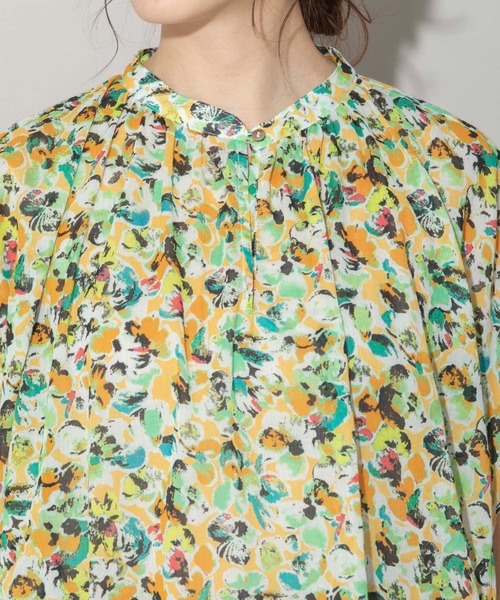 Munich(ミューニック)の「80sプリントコットンクレープギャザーチュニックブラウス(シャツ/ブラウス・レディース・ブラック/レッド/ブルー/グリーン・FREE)」の13枚目の写真