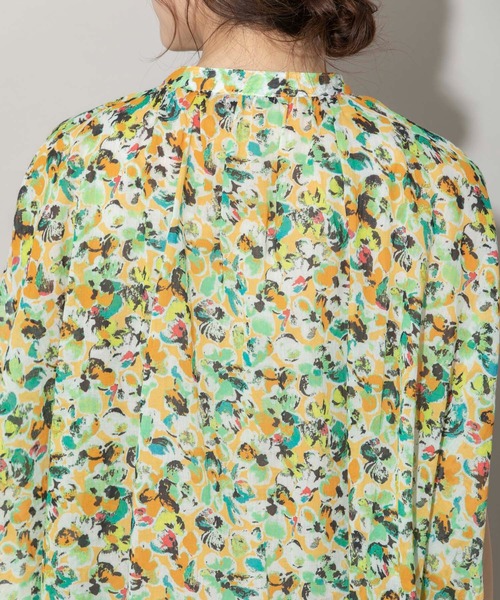 Munich(ミューニック)の「80sプリントコットンクレープギャザーチュニックブラウス(シャツ/ブラウス・レディース・ブラック/レッド/ブルー/グリーン・FREE)」の8枚目の写真