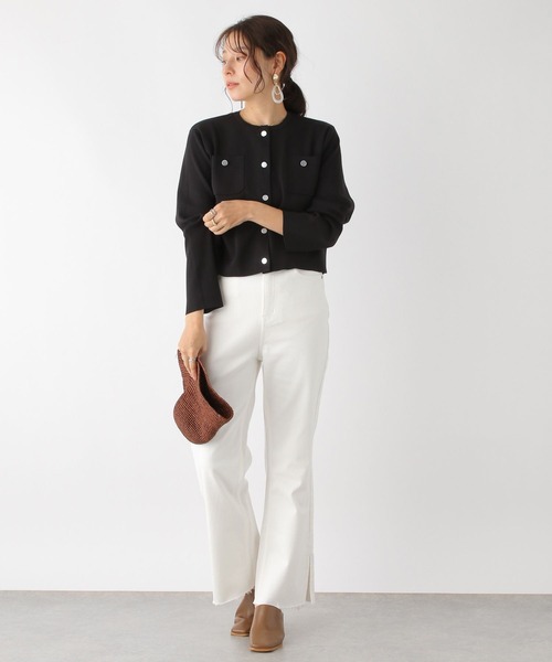 LEPSIM（レプシィム）の「14ゲージクルーショートカーディガン　192182（カーディガン/ボレロ・レディース・アイボリー/グリーン/ブラック・MEDIUM/LARGE）」の5枚目の写真