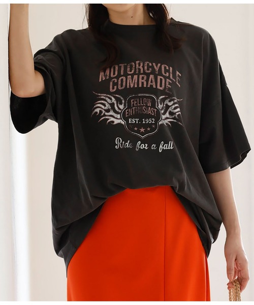 ANAP(アナップ)の「ピグメントオーバーサイズTシャツ(Tシャツ/カットソー・レディース・ブラウン/ライトグレー/スミクロ・FREE)」の13枚目の写真