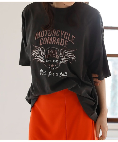 ANAP(アナップ)の「ピグメントオーバーサイズTシャツ(Tシャツ/カットソー・レディース・ブラウン/ライトグレー/スミクロ・FREE)」の12枚目の写真