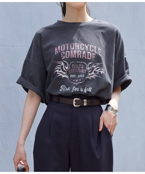 ANAP(アナップ)の「ピグメントオーバーサイズTシャツ(Tシャツ/カットソー・レディース・ブラウン/ライトグレー/スミクロ・FREE)」の16枚目の写真