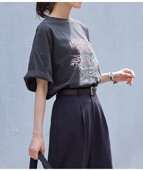ANAP(アナップ)の「ピグメントオーバーサイズTシャツ(Tシャツ/カットソー・レディース・ブラウン/ライトグレー/スミクロ・FREE)」の15枚目の写真