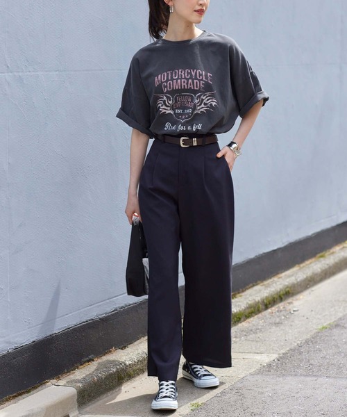 ANAP(アナップ)の「ピグメントオーバーサイズTシャツ(Tシャツ/カットソー・レディース・ブラウン/ライトグレー/スミクロ・FREE)」の14枚目の写真