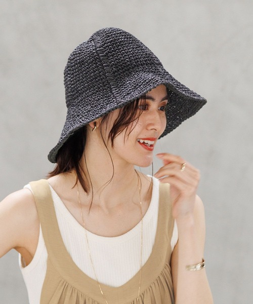 LEPSIM(レプシィム)の「ペーパーカギバリHAT 172504(ハット・レディース・ブラック/ブラウン/ベージュ・ONE SIZE)」の4枚目の写真