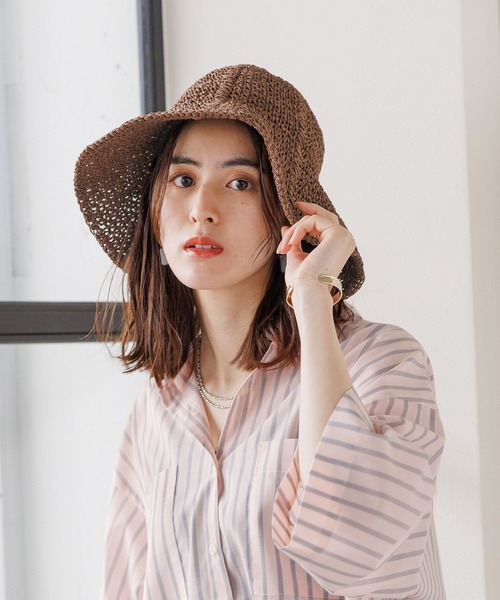 LEPSIM(レプシィム)の「ペーパーカギバリHAT 172504(ハット・レディース・ブラック/ブラウン/ベージュ・ONE SIZE)」の7枚目の写真