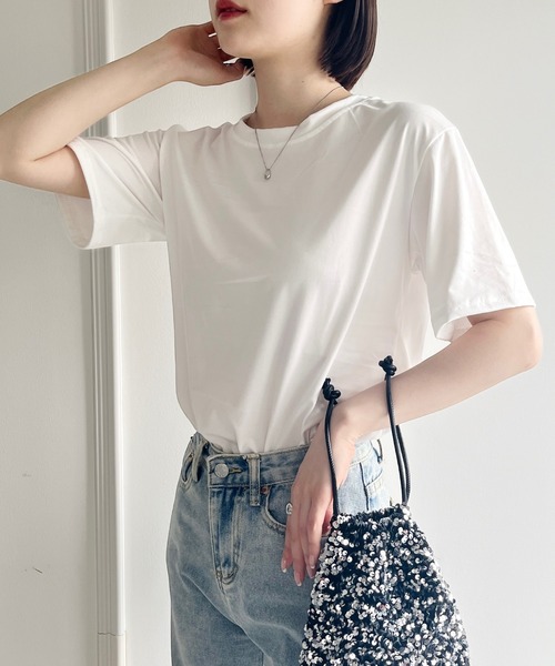 United store(ユナイテッドストア)の「クルーネックT(半袖)(Tシャツ/カットソー・レディース・ブラウン/グレー/ブラック/ホワイト・FREE)」の6枚目の写真