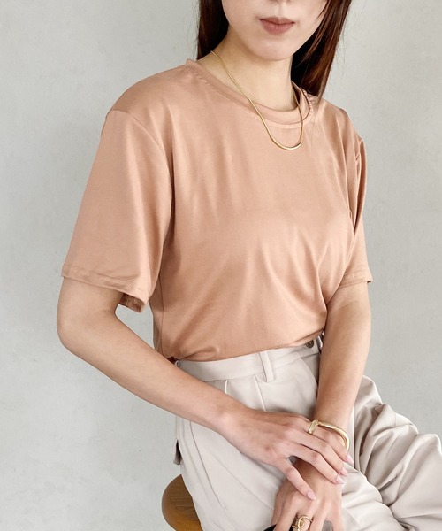 United store(ユナイテッドストア)の「クルーネックT(半袖)(Tシャツ/カットソー・レディース・ブラウン/グレー/ブラック/ホワイト・FREE)」の22枚目の写真