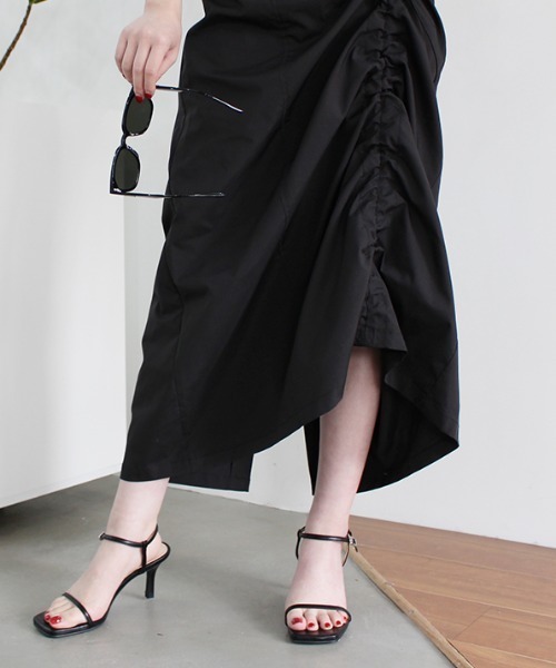 MODE ROBE（モードローブ）の「ドロストデザインスカート（スカート・レディース・アイボリー/カーキ/ブラック・FREE）」の9枚目の写真