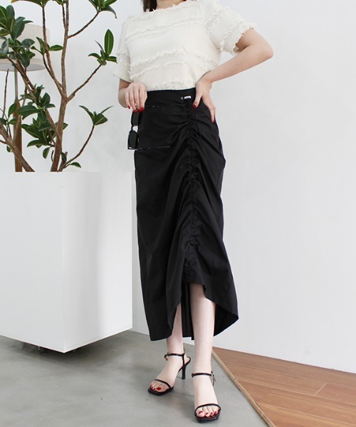 MODE ROBE（モードローブ）の「ドロストデザインスカート（スカート・レディース・アイボリー/カーキ/ブラック・FREE）」の11枚目の写真