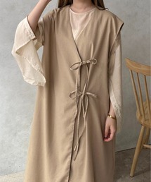 【apres jour clair】リネンライクロングベスト【ZOZOTOWN限定アイテム】