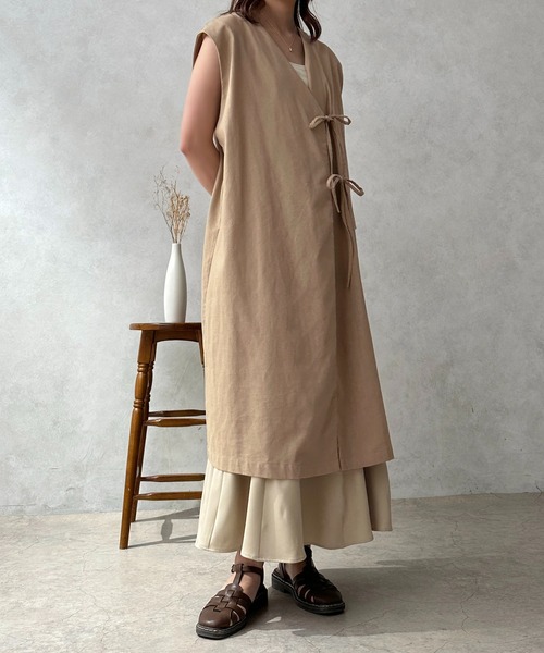 apres jour clair(アプレジュールクレア)の「【apres jour clair】リネンライクロングベスト【ZOZOTOWN限定アイテム】(ベスト・レディース・ベージュ/アイボリー・フリー/X-LARGE)」の5枚目の写真