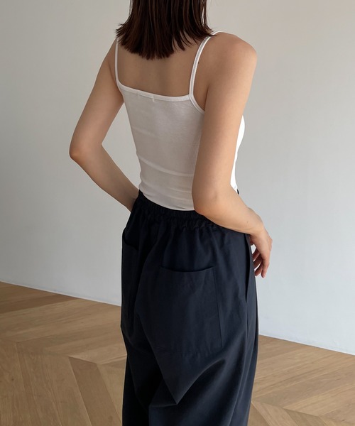 CANAL JEAN(キャナルジーン)の「El mar(エルマール) パット付きリブキャミソール(キャミソール・レディース・ホワイト/ブラック/グレー・ONE SIZE)」の5枚目の写真