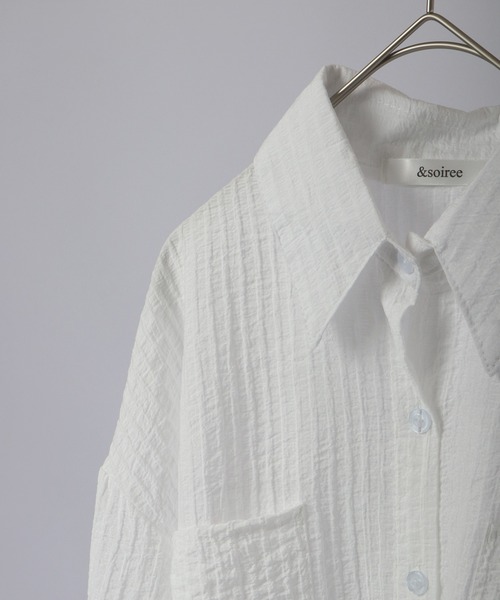 &soiree(アンドソワレ)の「&soiree リネンコットンオーバーシャツ(シャツ/ブラウス・レディース・グリーン/ピンク/ホワイト・F)」の22枚目の写真