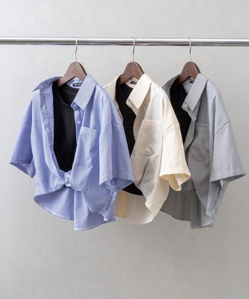 SpRay（スプレイ）の「レイヤードシャツ（シャツ/ブラウス・レディース・ブラック/ブルー/ベージュ・FREE）」の5枚目の写真