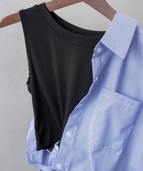 SpRay（スプレイ）の「レイヤードシャツ（シャツ/ブラウス・レディース・ブラック/ブルー/ベージュ・FREE）」の11枚目の写真