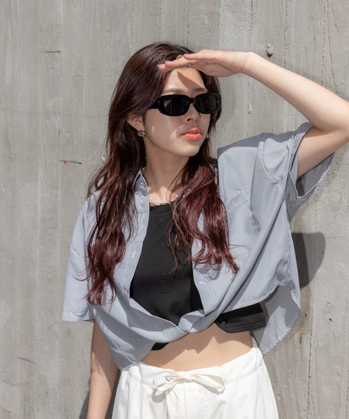 SpRay（スプレイ）の「レイヤードシャツ（シャツ/ブラウス・レディース・ブラック/ブルー/ベージュ・FREE）」の7枚目の写真