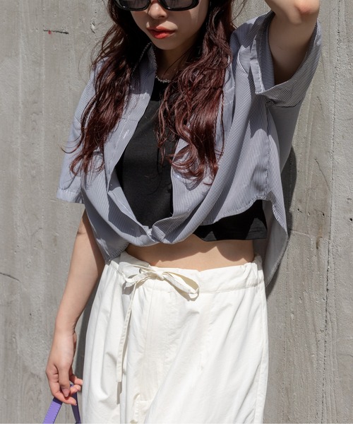 SpRay（スプレイ）の「レイヤードシャツ（シャツ/ブラウス・レディース・ブラック/ブルー/ベージュ・FREE）」の8枚目の写真