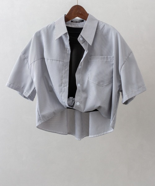 SpRay（スプレイ）の「レイヤードシャツ（シャツ/ブラウス・レディース・ブラック/ブルー/ベージュ・FREE）」の9枚目の写真