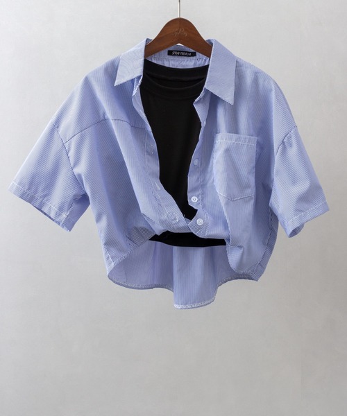 SpRay（スプレイ）の「レイヤードシャツ（シャツ/ブラウス・レディース・ブラック/ブルー/ベージュ・FREE）」の19枚目の写真