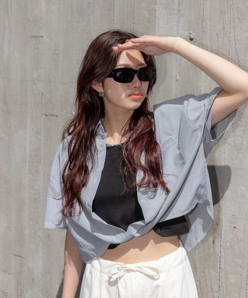 SpRay（スプレイ）の「レイヤードシャツ（シャツ/ブラウス・レディース・ブラック/ブルー/ベージュ・FREE）」の17枚目の写真