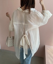 one after another NICE CLAUP | バックリボンシアーシャツ(シャツ/ブラウス)