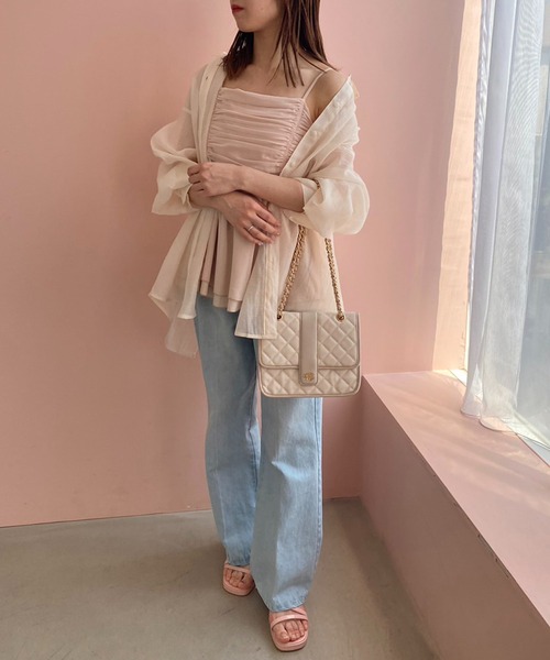 one after another NICE CLAUP（ワンアフターアナザーナイスクラップ）の「バックリボンシアーシャツ（シャツ/ブラウス・レディース・オフホワイト/アイボリー/イエロー/モカ・FREE）」の7枚目の写真