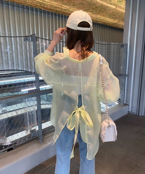 新品】アプワイザーリッシェ バックリボンシアーシャツ 1