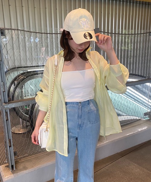 one after another NICE CLAUP（ワンアフターアナザーナイスクラップ）の「バックリボンシアーシャツ（シャツ/ブラウス・レディース・オフホワイト/アイボリー/イエロー/モカ・FREE）」の11枚目の写真