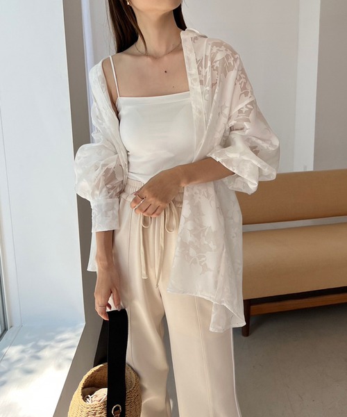 one after another NICE CLAUP（ワンアフターアナザーナイスクラップ）の「バックリボンシアーシャツ（シャツ/ブラウス・レディース・オフホワイト/アイボリー/イエロー/モカ・FREE）」の18枚目の写真