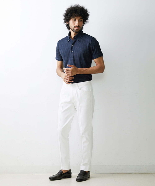 MICHEL KLEIN HOMME (ミッシェルクランオム)の「《日本製》オリジナルボタニカル柄ポロシャツ(Tシャツ/カットソー・メンズ・ブルー/カーキ/ホワイト/ダークグレー・MEDIUM/LARGE/X-LARGE)」の18枚目の写真