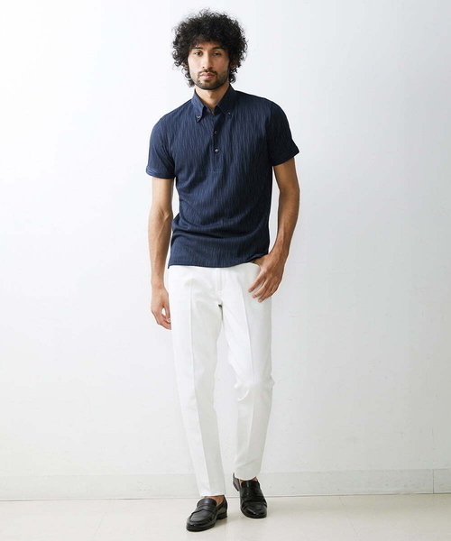 MICHEL KLEIN HOMME (ミッシェルクランオム)の「《日本製》オリジナルボタニカル柄ポロシャツ(Tシャツ/カットソー・メンズ・ブルー/カーキ/ホワイト/ダークグレー・MEDIUM/LARGE/X-LARGE)」の17枚目の写真