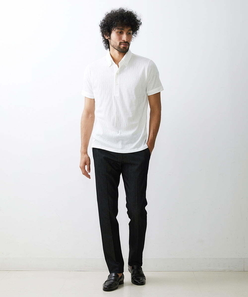 MICHEL KLEIN HOMME (ミッシェルクランオム)の「《日本製》オリジナルボタニカル柄ポロシャツ(Tシャツ/カットソー・メンズ・ブルー/カーキ/ホワイト/ダークグレー・MEDIUM/LARGE/X-LARGE)」の15枚目の写真