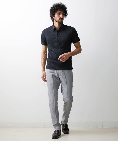 MICHEL KLEIN HOMME (ミッシェルクランオム)の「《日本製》オリジナルボタニカル柄ポロシャツ(Tシャツ/カットソー・メンズ・ブルー/カーキ/ホワイト/ダークグレー・MEDIUM/LARGE/X-LARGE)」の13枚目の写真