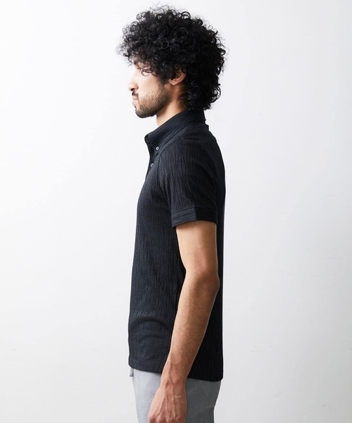 MICHEL KLEIN HOMME (ミッシェルクランオム)の「《日本製》オリジナルボタニカル柄ポロシャツ(Tシャツ/カットソー・メンズ・ブルー/カーキ/ホワイト/ダークグレー・MEDIUM/LARGE/X-LARGE)」の12枚目の写真