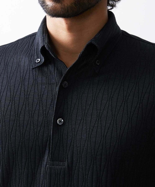 MICHEL KLEIN HOMME (ミッシェルクランオム)の「《日本製》オリジナルボタニカル柄ポロシャツ(Tシャツ/カットソー・メンズ・ブルー/カーキ/ホワイト/ダークグレー・MEDIUM/LARGE/X-LARGE)」の10枚目の写真