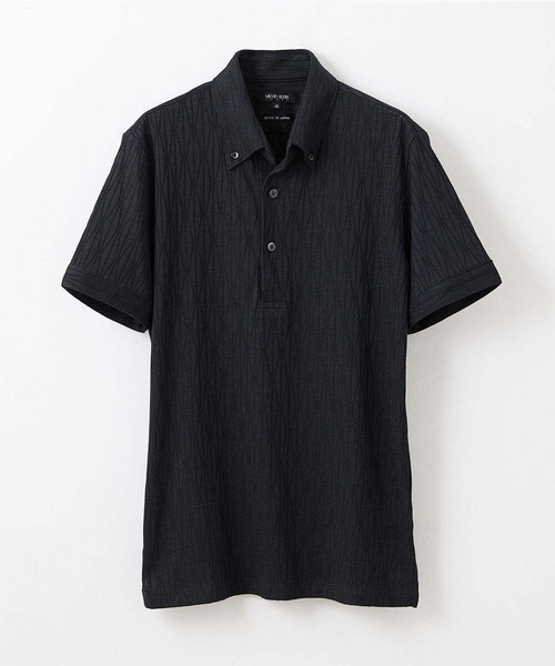 MICHEL KLEIN HOMME (ミッシェルクランオム)の「《日本製》オリジナルボタニカル柄ポロシャツ(Tシャツ/カットソー・メンズ・ブルー/カーキ/ホワイト/ダークグレー・MEDIUM/LARGE/X-LARGE)」の5枚目の写真