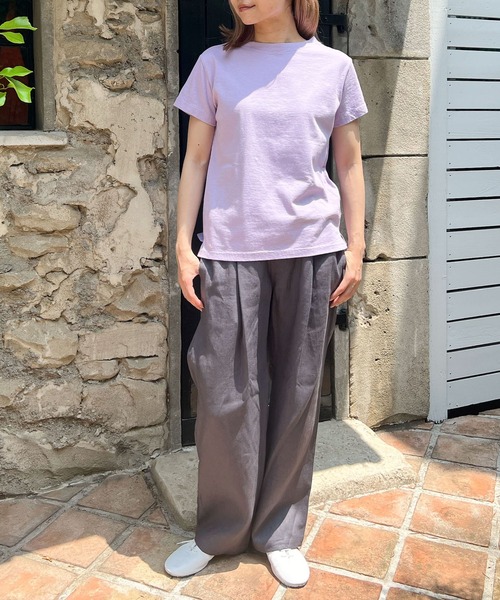 LA MARINE FRANCAISE(マリン フランセーズ)の「【Limhome】別注半袖カットソー(Tシャツ/カットソー・レディース・キャメル/ラベンダー/チャコールグレー/ホワイト/グリーン・0/1)」の5枚目の写真