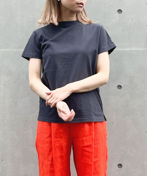LA MARINE FRANCAISE(マリン フランセーズ)の「【Limhome】別注半袖カットソー(Tシャツ/カットソー・レディース・キャメル/ラベンダー/チャコールグレー/ホワイト/グリーン・0/1)」の3枚目の写真