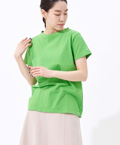 LA MARINE FRANCAISE(マリン フランセーズ)の「【Limhome】別注半袖カットソー(Tシャツ/カットソー・レディース・キャメル/ラベンダー/チャコールグレー/ホワイト/グリーン・0/1)」の4枚目の写真