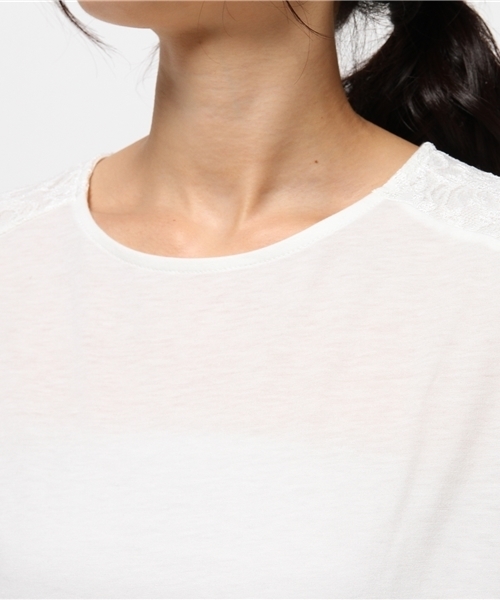 OUTLET(アウトレット)の「【CIAOPANIC TYPY】ショルダーレースキリカエT(Tシャツ/カットソー・レディース・ホワイト・FREE)」の5枚目の写真