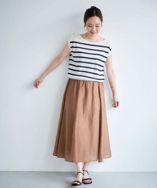 le.coeur blanc（ルクールブラン）の「ショルダーボタンフレンチニット（ニット/セーター・レディース・ブラック/グリーン/ホワイト系その他・38）」の5枚目の写真