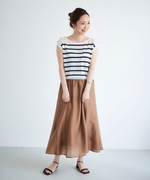 le.coeur blanc（ルクールブラン）の「ショルダーボタンフレンチニット（ニット/セーター・レディース・ブラック/グリーン/ホワイト系その他・38）」の6枚目の写真