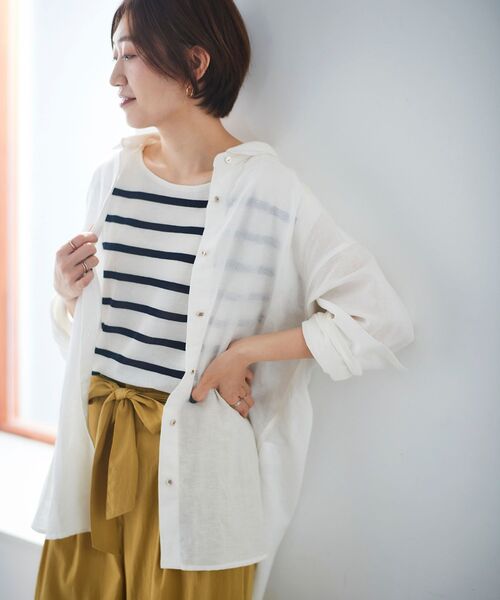 le.coeur blanc（ルクールブラン）の「ショルダーボタンフレンチニット（ニット/セーター・レディース・ブラック/グリーン/ホワイト系その他・38）」の13枚目の写真