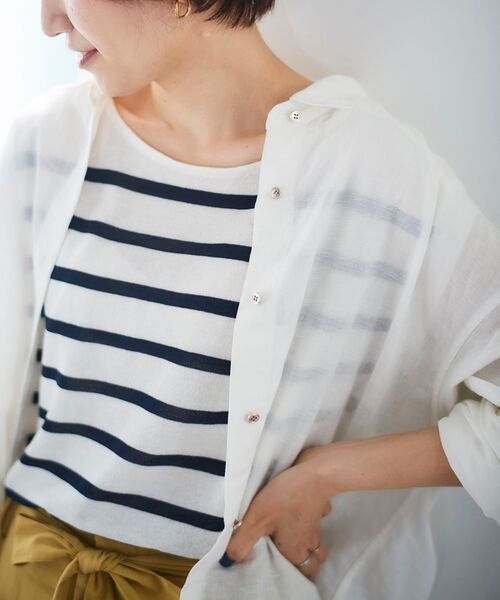 le.coeur blanc（ルクールブラン）の「ショルダーボタンフレンチニット（ニット/セーター・レディース・ブラック/グリーン/ホワイト系その他・38）」の14枚目の写真