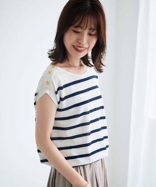 le.coeur blanc（ルクールブラン）の「ショルダーボタンフレンチニット（ニット/セーター・レディース・ブラック/グリーン/ホワイト系その他・38）」の17枚目の写真