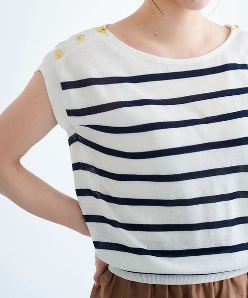 le.coeur blanc（ルクールブラン）の「ショルダーボタンフレンチニット（ニット/セーター・レディース・ブラック/グリーン/ホワイト系その他・38）」の19枚目の写真